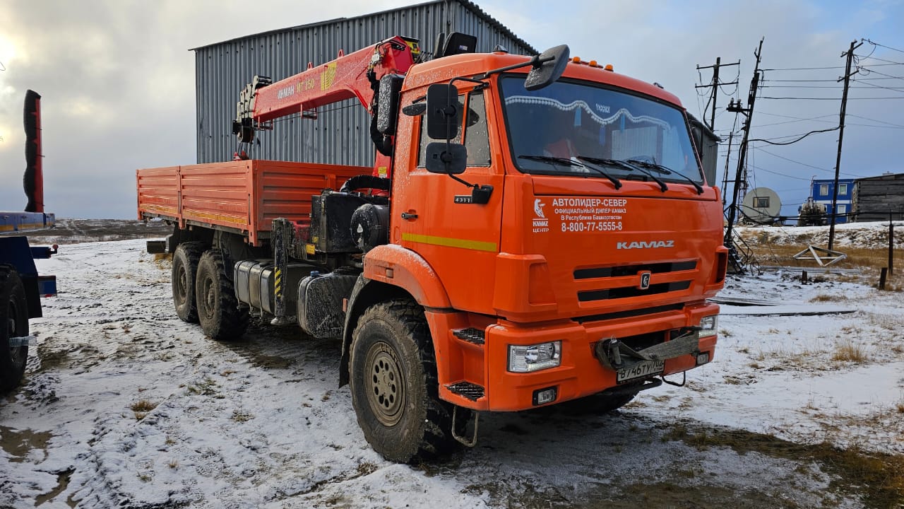 Кран центр "КАМАЗ" 659100 на шасси КамАЗ 43118 6x6 Бортовой с КМУ 2022 г. - фото 3